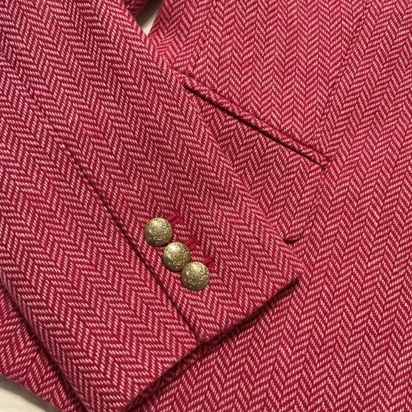 J. Crew Pink Herringbone Wool-Blend Fully Lined Women’s Blazer Size 6 - Picture 6 of 14